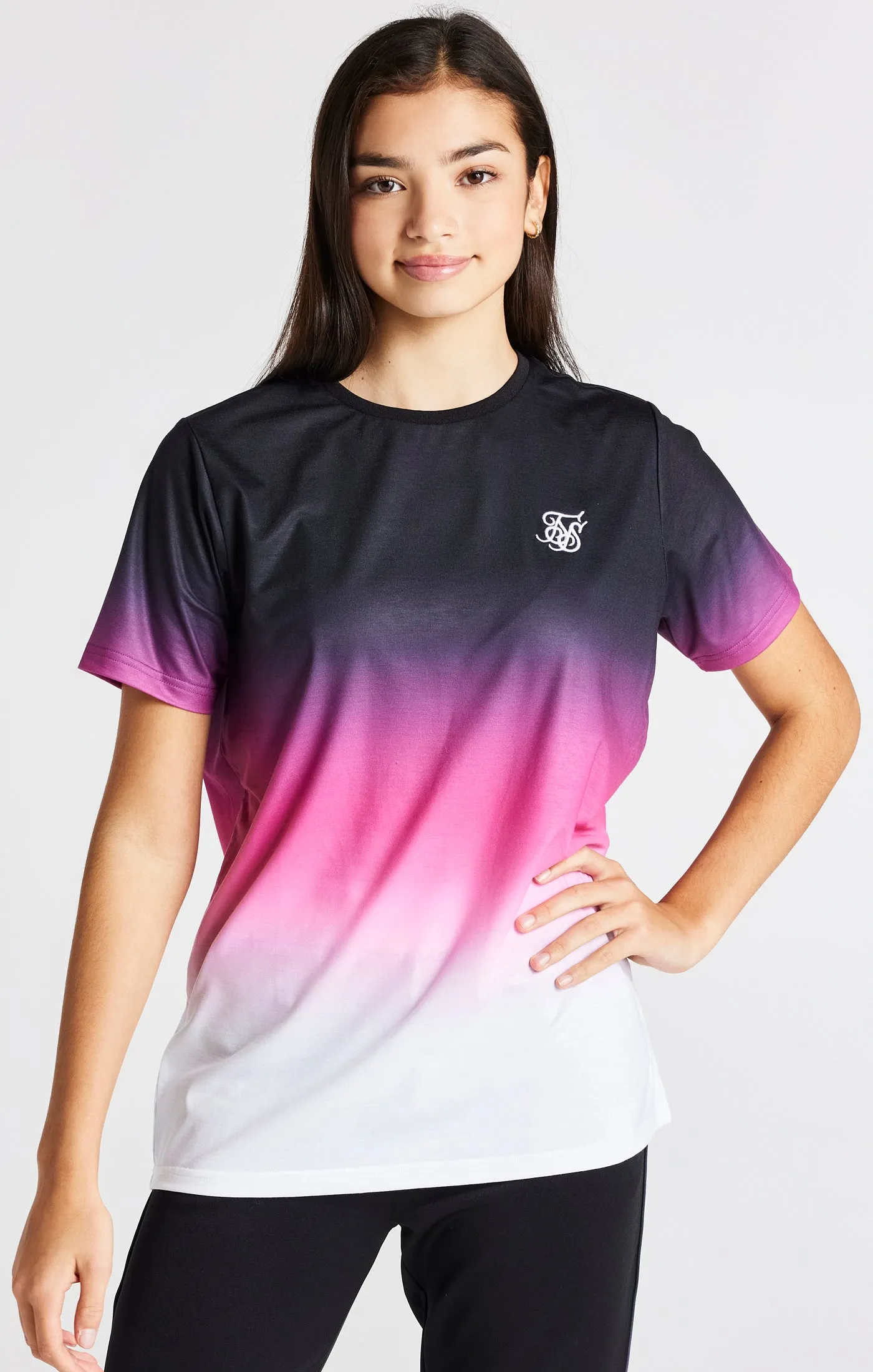 Girls Pink Fade Boyfriend T-Shirt sold by Siksilk