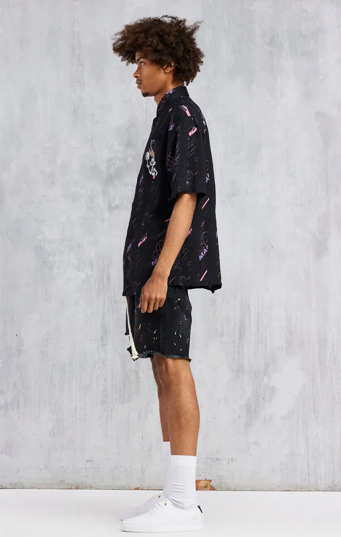 Black Space Jam x SikSilk Stripe Shirt sold by Siksilk product image thumbnail 4