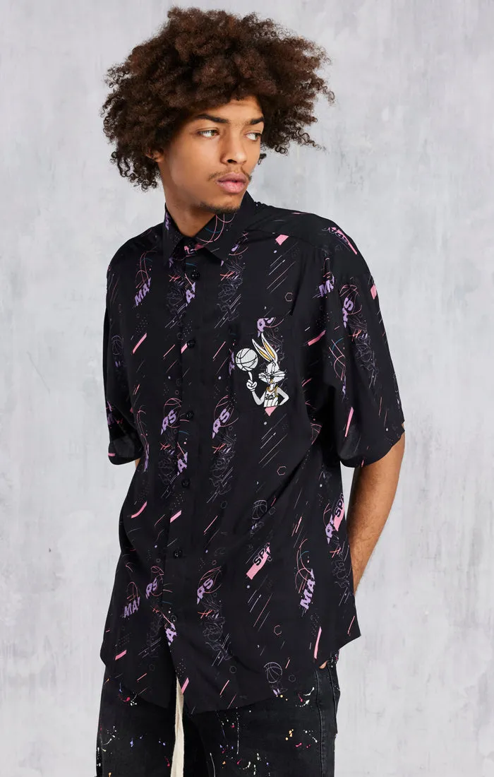 Black Space Jam x SikSilk Stripe Shirt sold by Siksilk