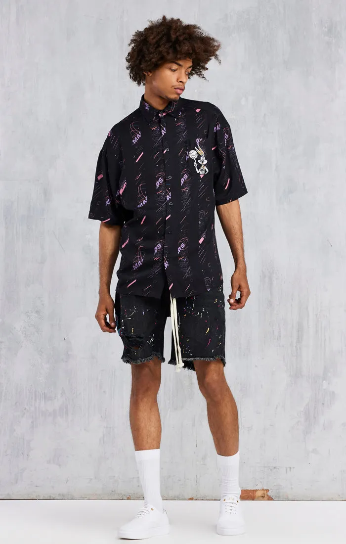 Black Space Jam x SikSilk Stripe Shirt sold by Siksilk product image thumbnail 2