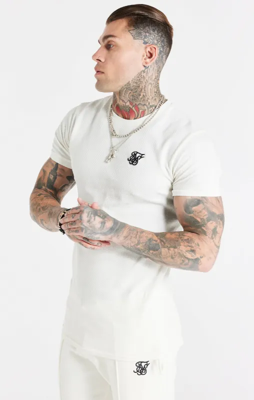 Snow Marl Herringbone Muscle Fit T-Shirt sold by Siksilk