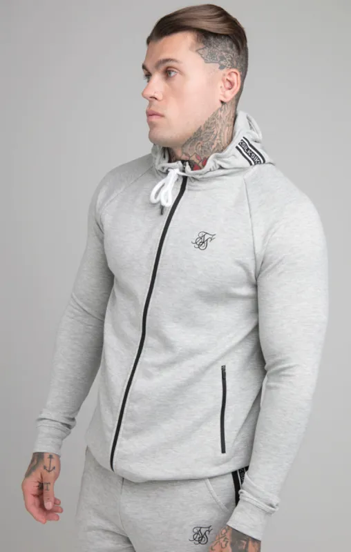 Grey Marl Tape Detail Zip-Thru Track Top sold by Siksilk
