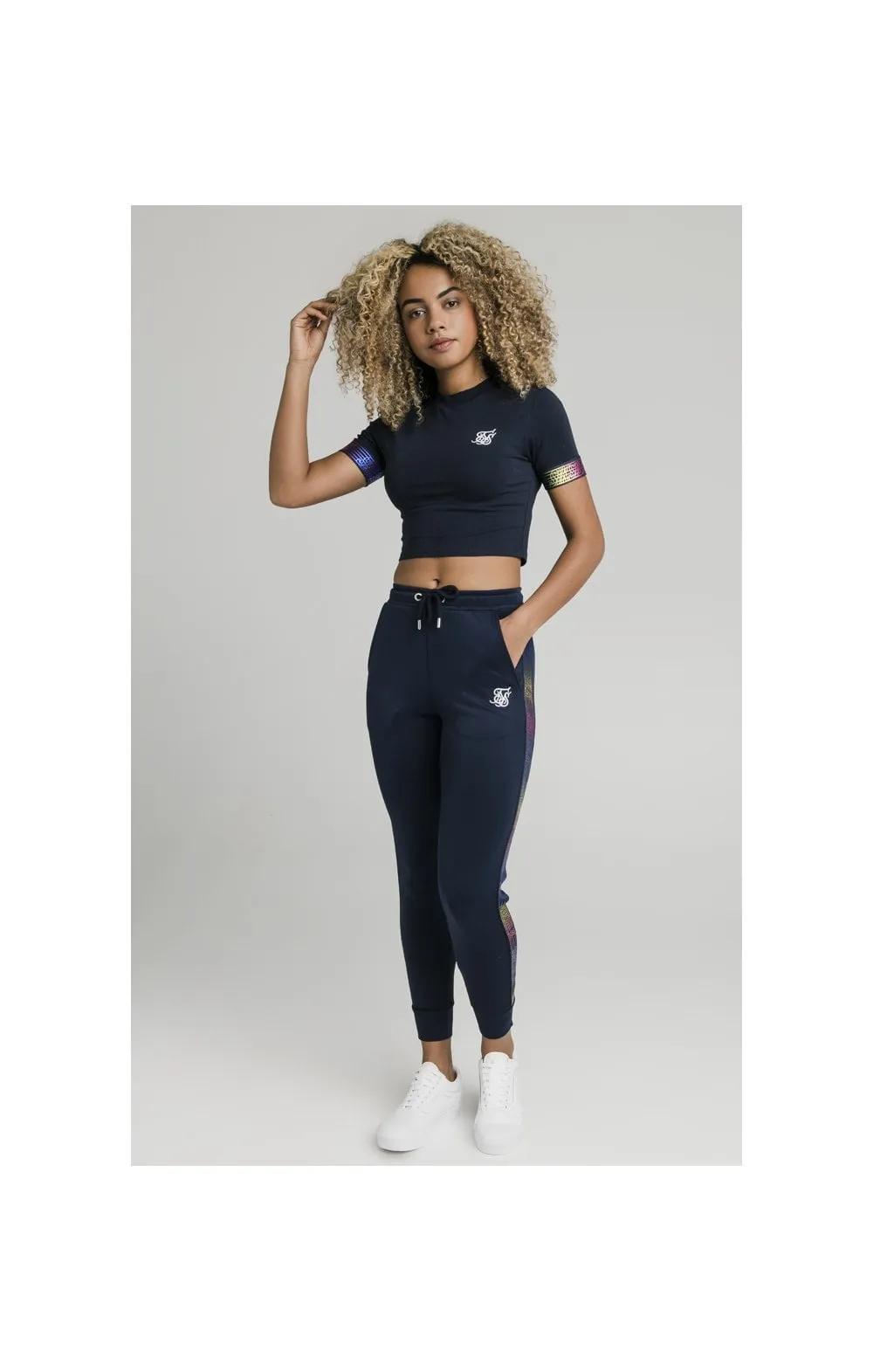 SikSilk Rainbow Runner Crop Tee - Navy sold by Siksilk product image thumbnail 3