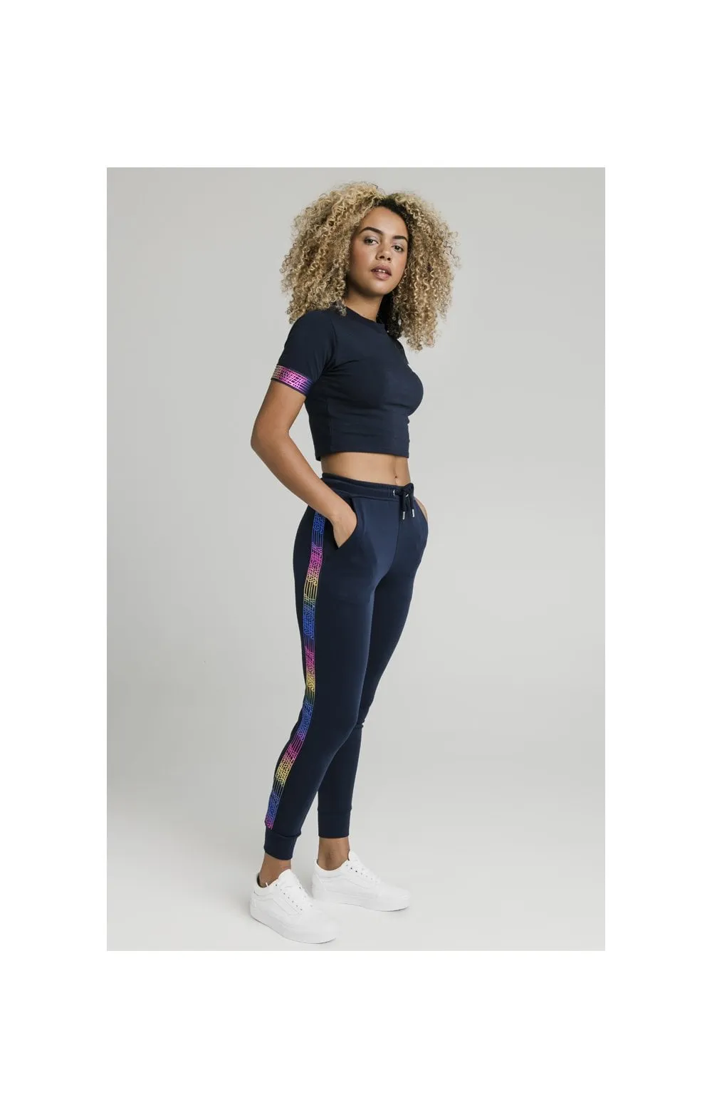 SikSilk Rainbow Runner Crop Tee - Navy sold by Siksilk product image thumbnail 4