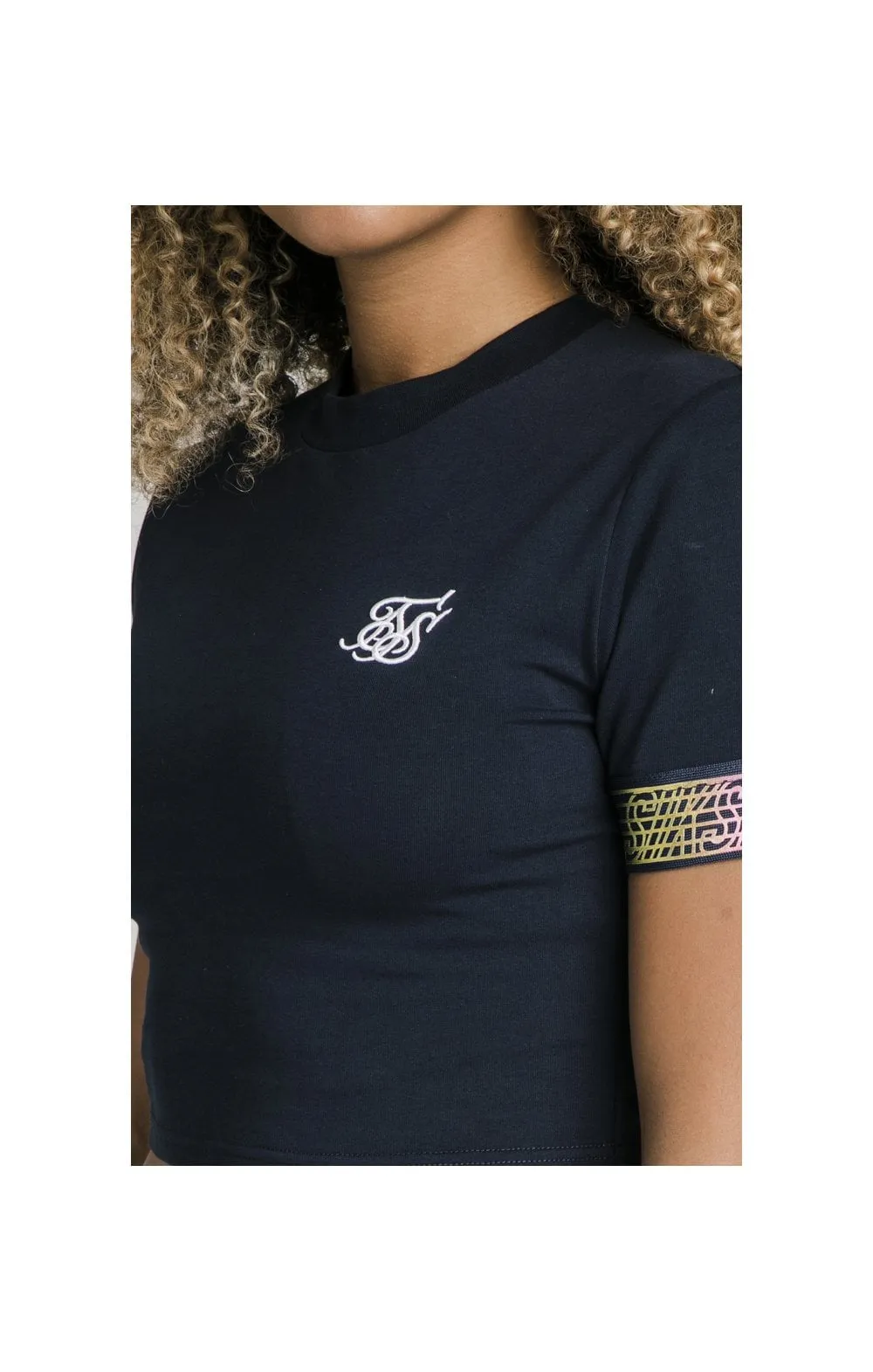 SikSilk Rainbow Runner Crop Tee - Navy sold by Siksilk product image thumbnail 2