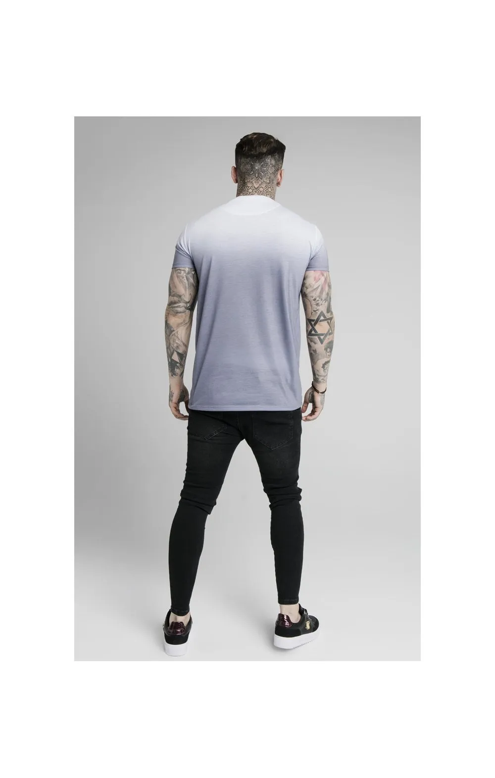 SikSilk High Fade Tee – White & Grey sold by Siksilk product image thumbnail 4