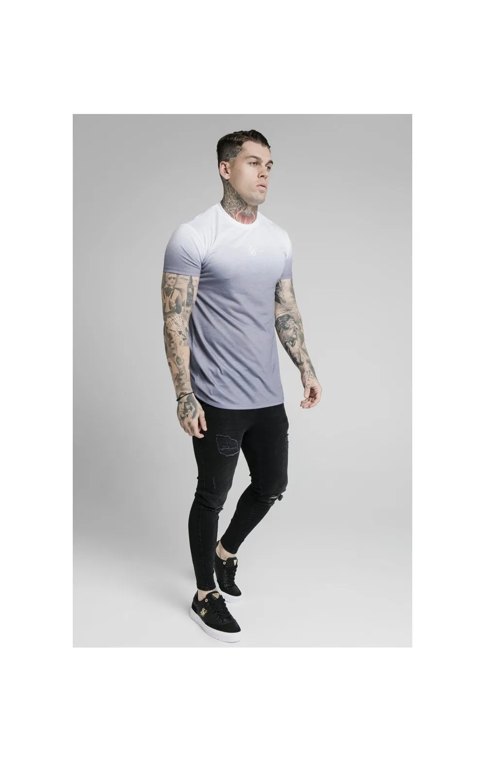 SikSilk High Fade Tee – White & Grey sold by Siksilk product image thumbnail 5