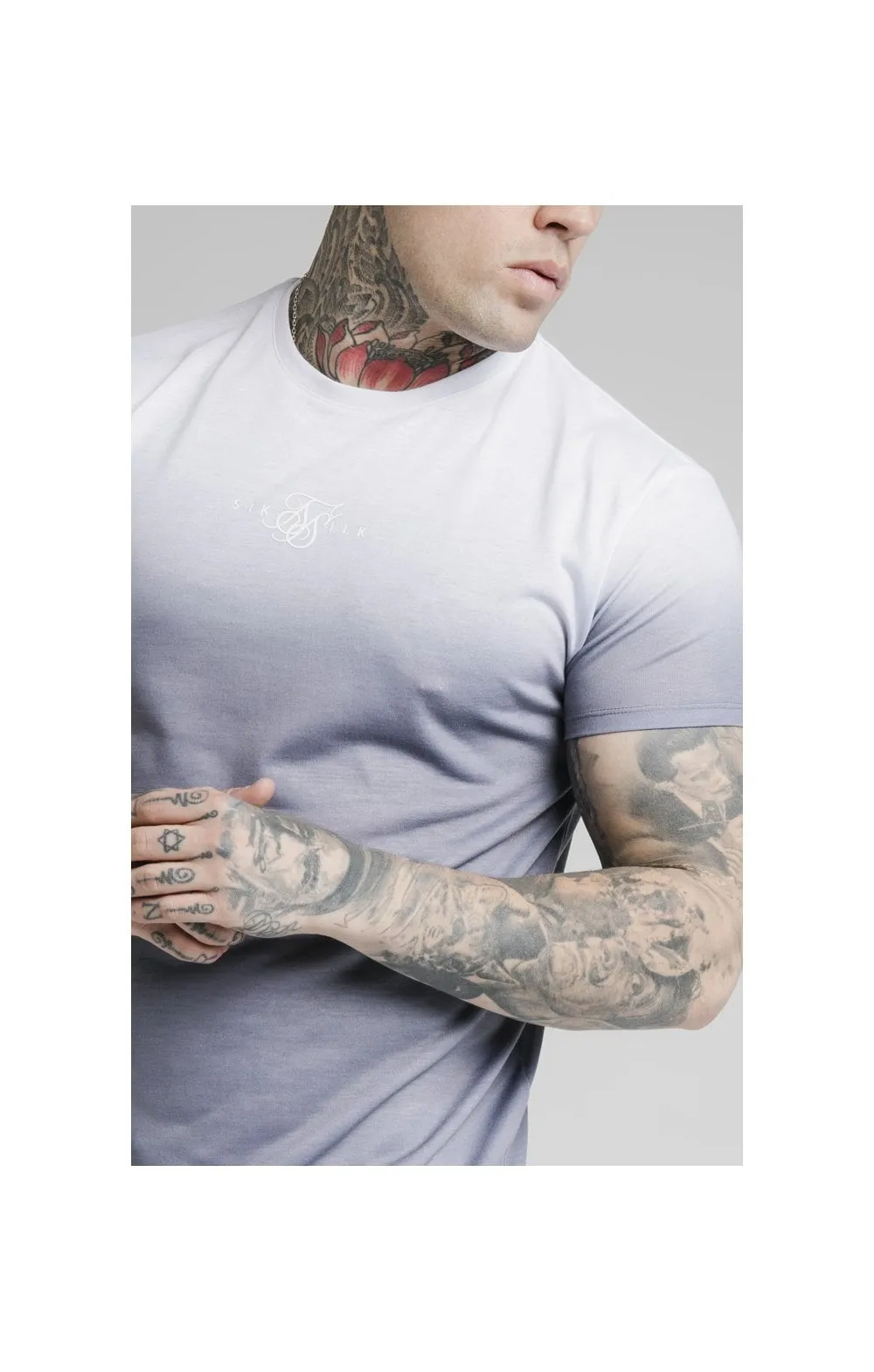 SikSilk High Fade Tee – White & Grey sold by Siksilk product image thumbnail 2