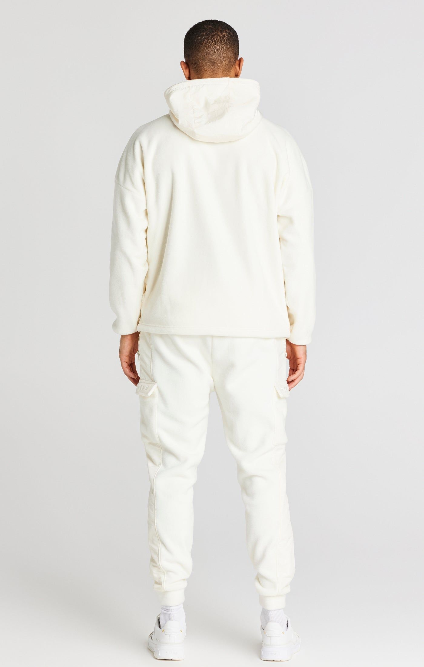 Ecru Half Zip Polar Fleece Hoodie sold by Siksilk product image thumbnail 6