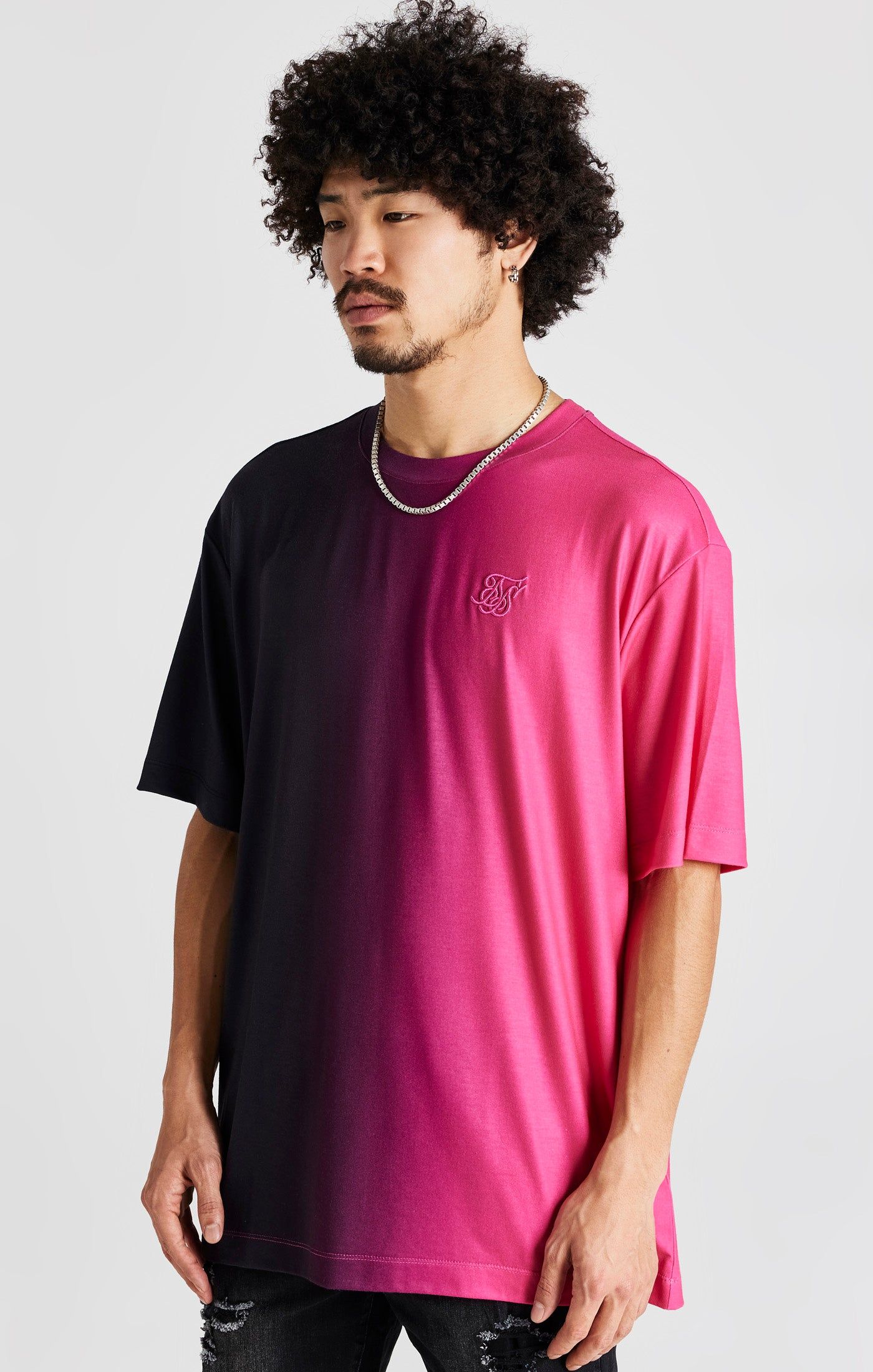 Black Print Oversized Short Sleeve T-Shirt sold by Siksilk product image thumbnail 6