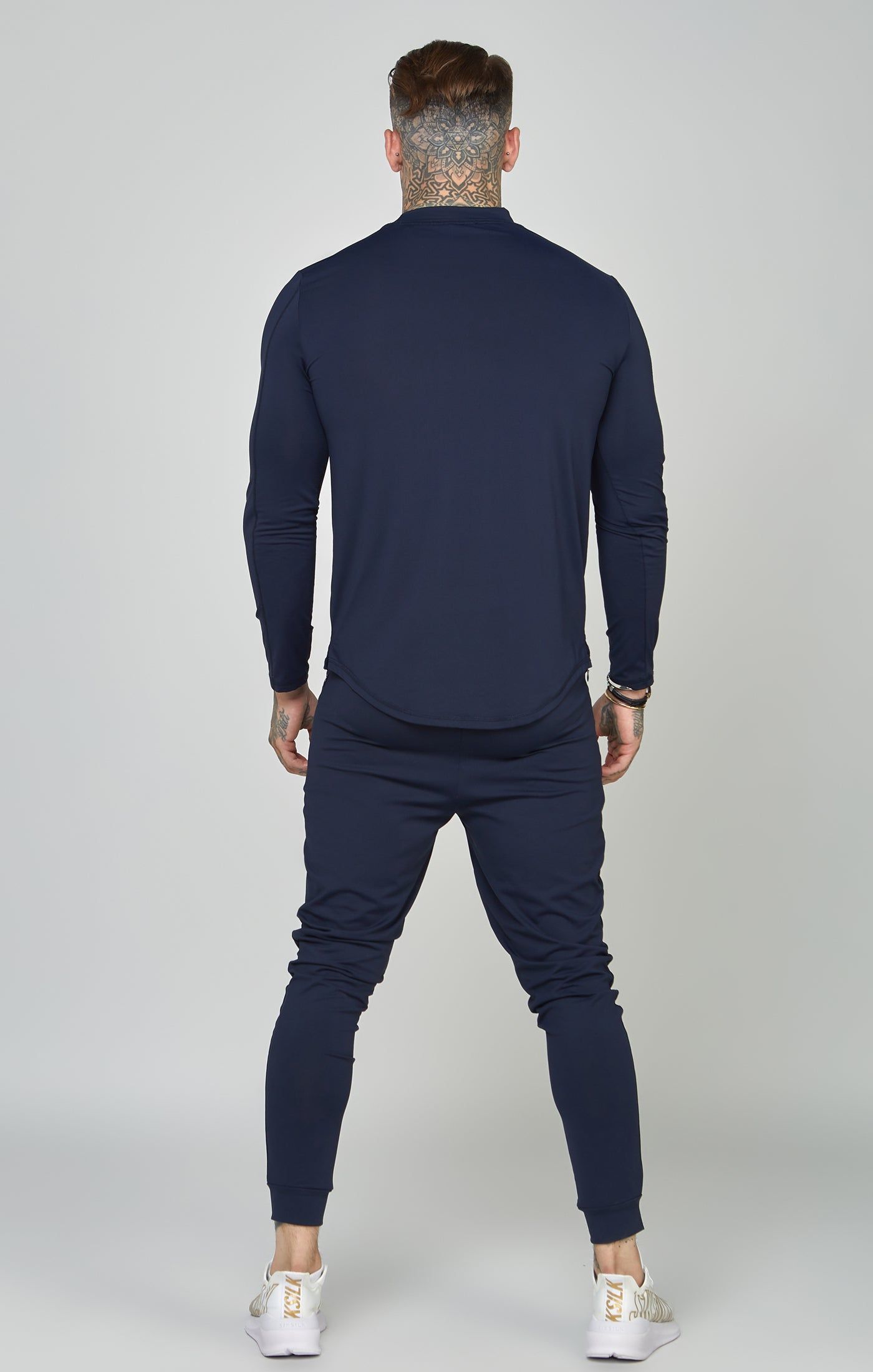 Navy Sports Muscle Fit Long Sleeve Top sold by Siksilk product image thumbnail 5