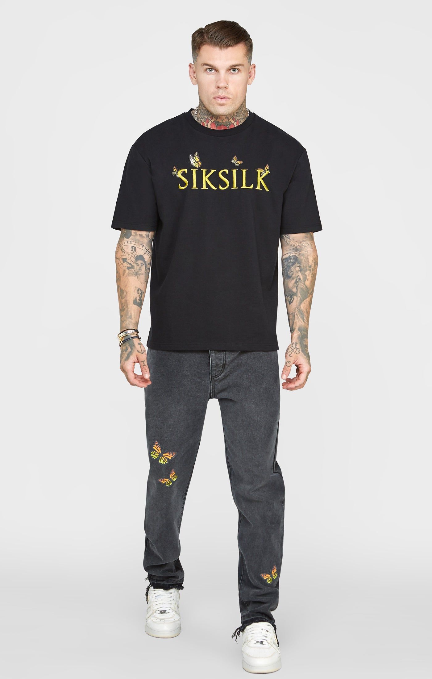 Black Butterfly Oversized T-Shirt sold by Siksilk product image thumbnail 3