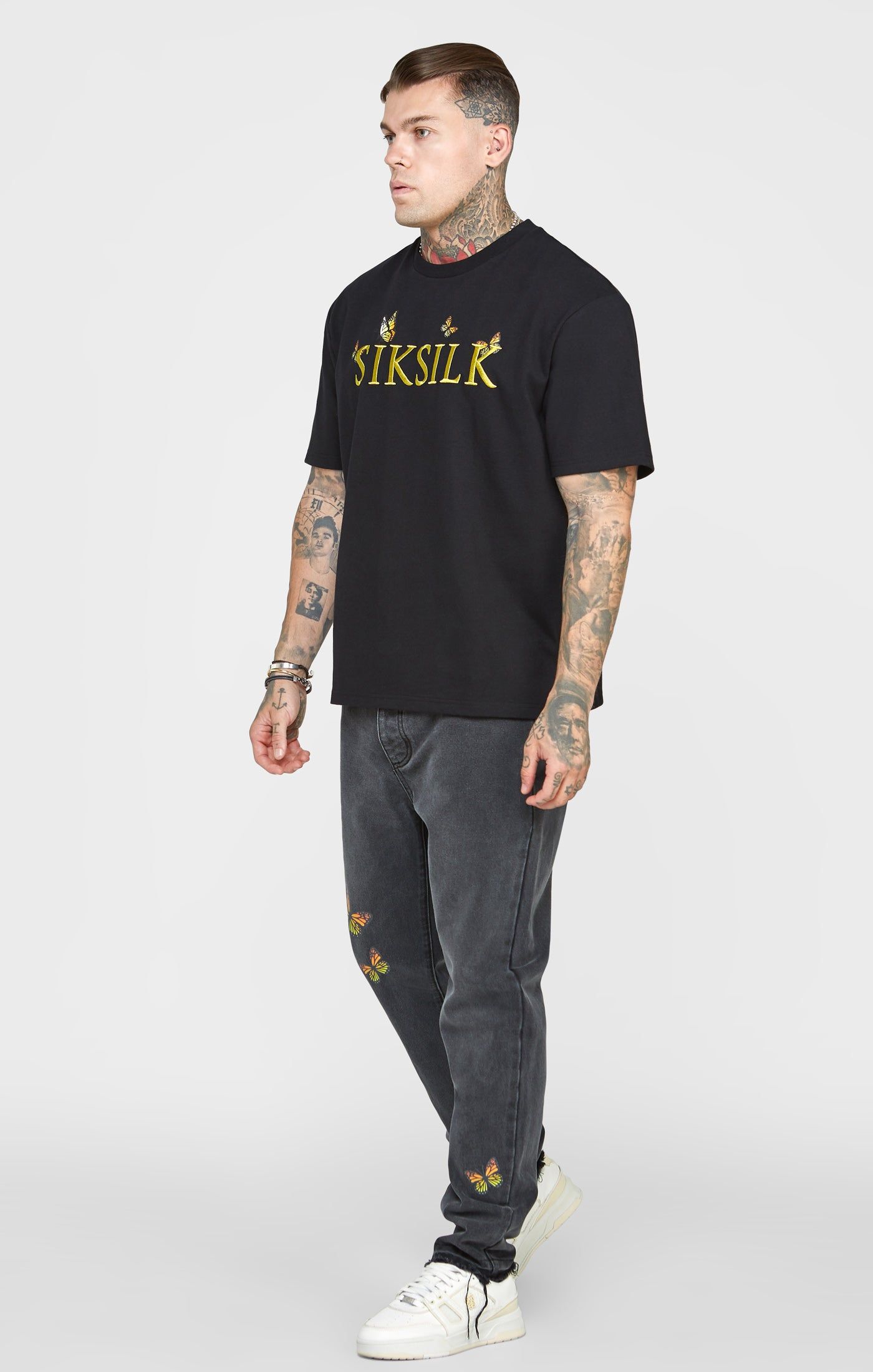 Black Butterfly Oversized T-Shirt sold by Siksilk product image thumbnail 4
