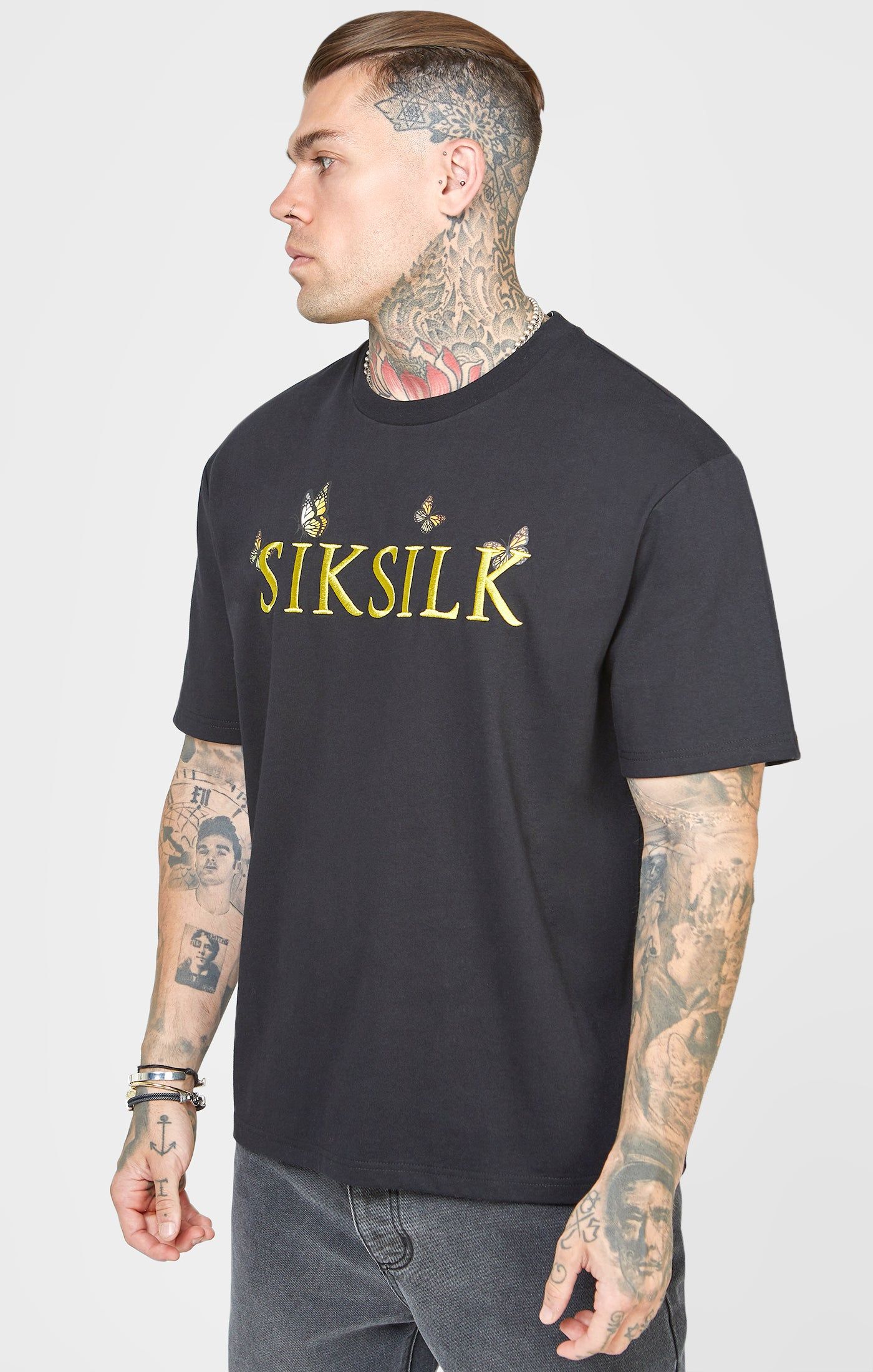 Black Butterfly Oversized T-Shirt sold by Siksilk