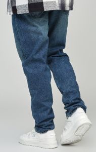 Mid Blue Straight Cut Denim Jeans sold by Siksilk