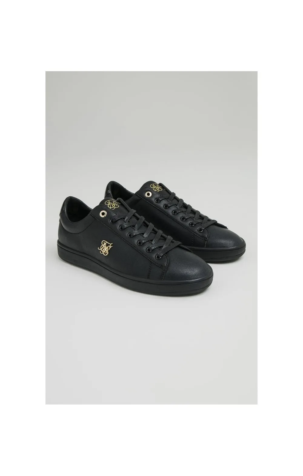 Black Low-Top Casual Trainer With Metal Logo sold by Siksilk product image thumbnail 4