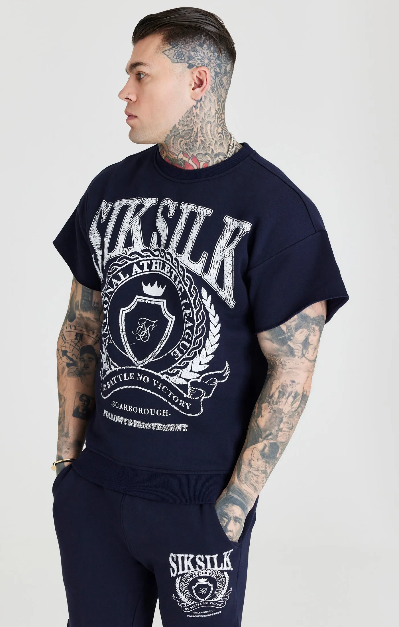 Navy Varsity Sweatshirt sold by Siksilk product image thumbnail 5
