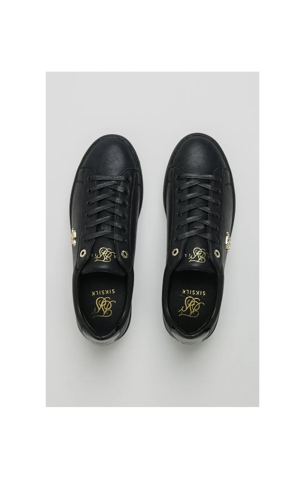 Black Low-Top Casual Trainer With Metal Logo sold by Siksilk product image thumbnail 5