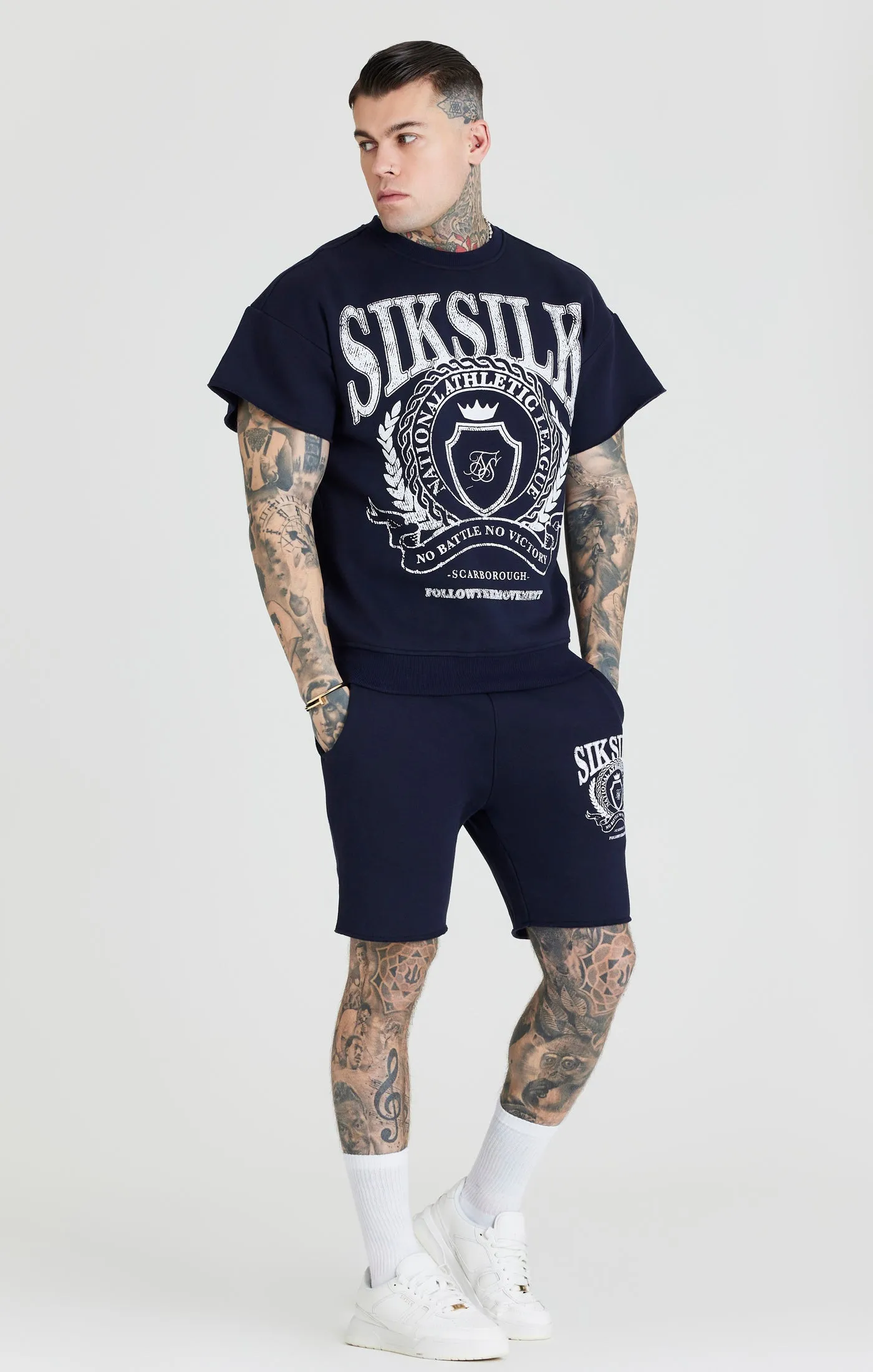 Navy Varsity Sweatshirt sold by Siksilk product image thumbnail 3