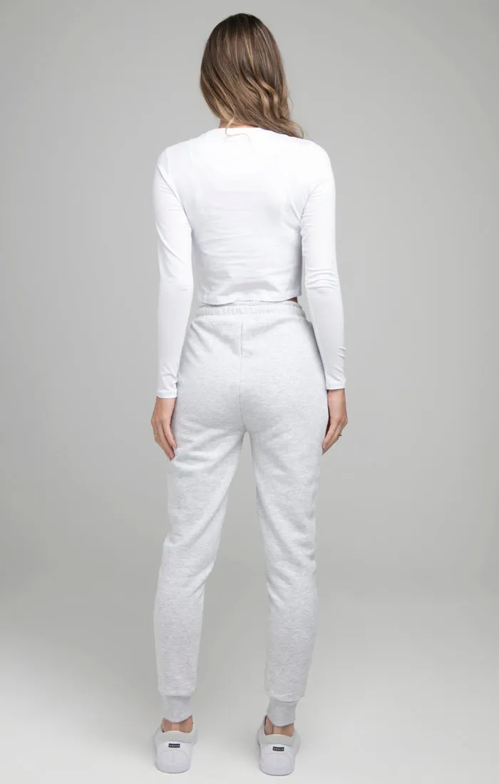 SikSilk Long Sleeve Signature Crop Tee - White sold by Siksilk product image thumbnail 5