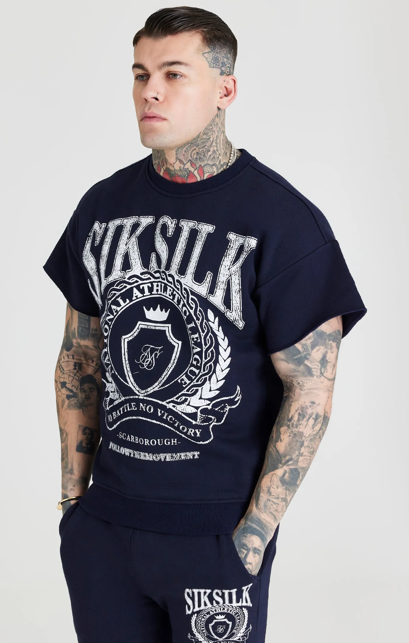 Navy Varsity Sweatshirt sold by Siksilk