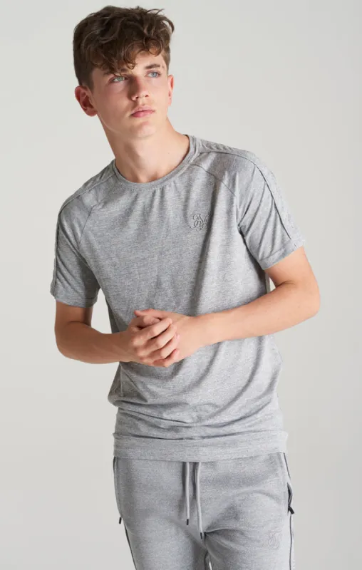 Boys Grey Marl Panelled T-Shirt sold by Siksilk