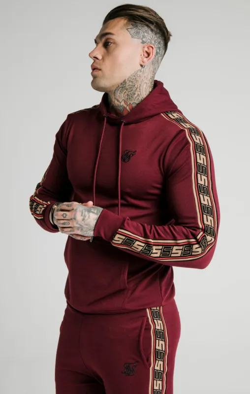 SikSilk Jacquard Retro Overhead Hoodie - Burgundy sold by Siksilk