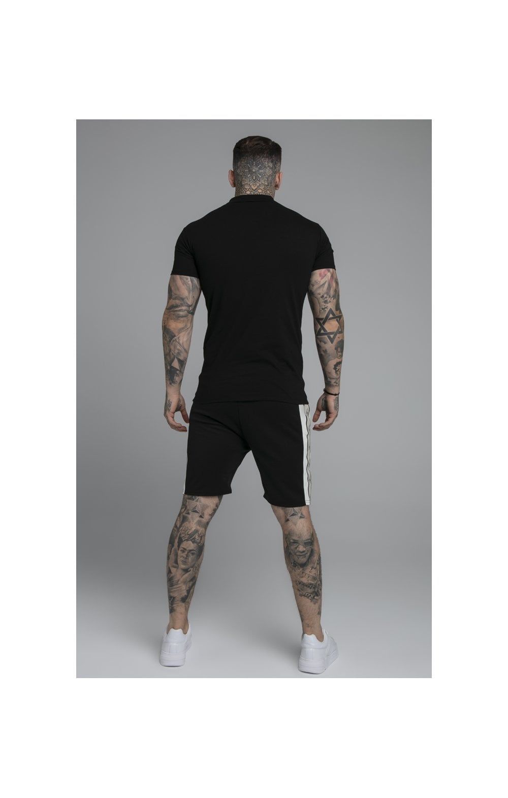 SikSilk Premium Tape Pleated Shorts - Jet Black & Off White sold by Siksilk product image thumbnail 7