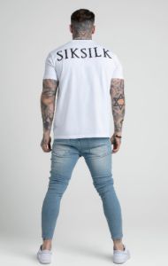 White Printed Logo Relaxed Fit T-Shirt sold by Siksilk