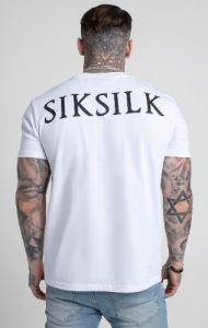 White Printed Logo Relaxed Fit T-Shirt sold by Siksilk