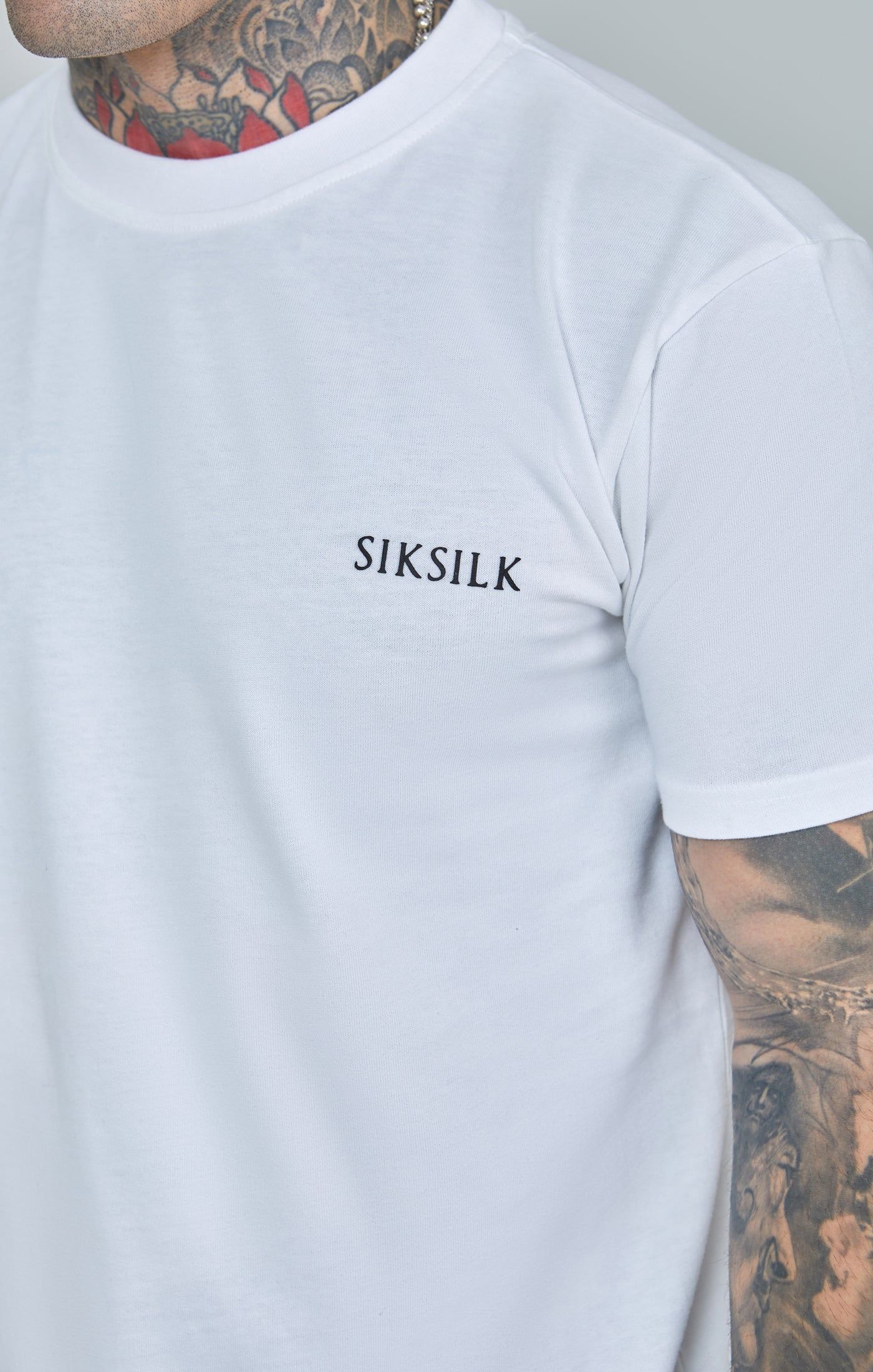 White Printed Logo Relaxed Fit T-Shirt sold by Siksilk product image thumbnail 6