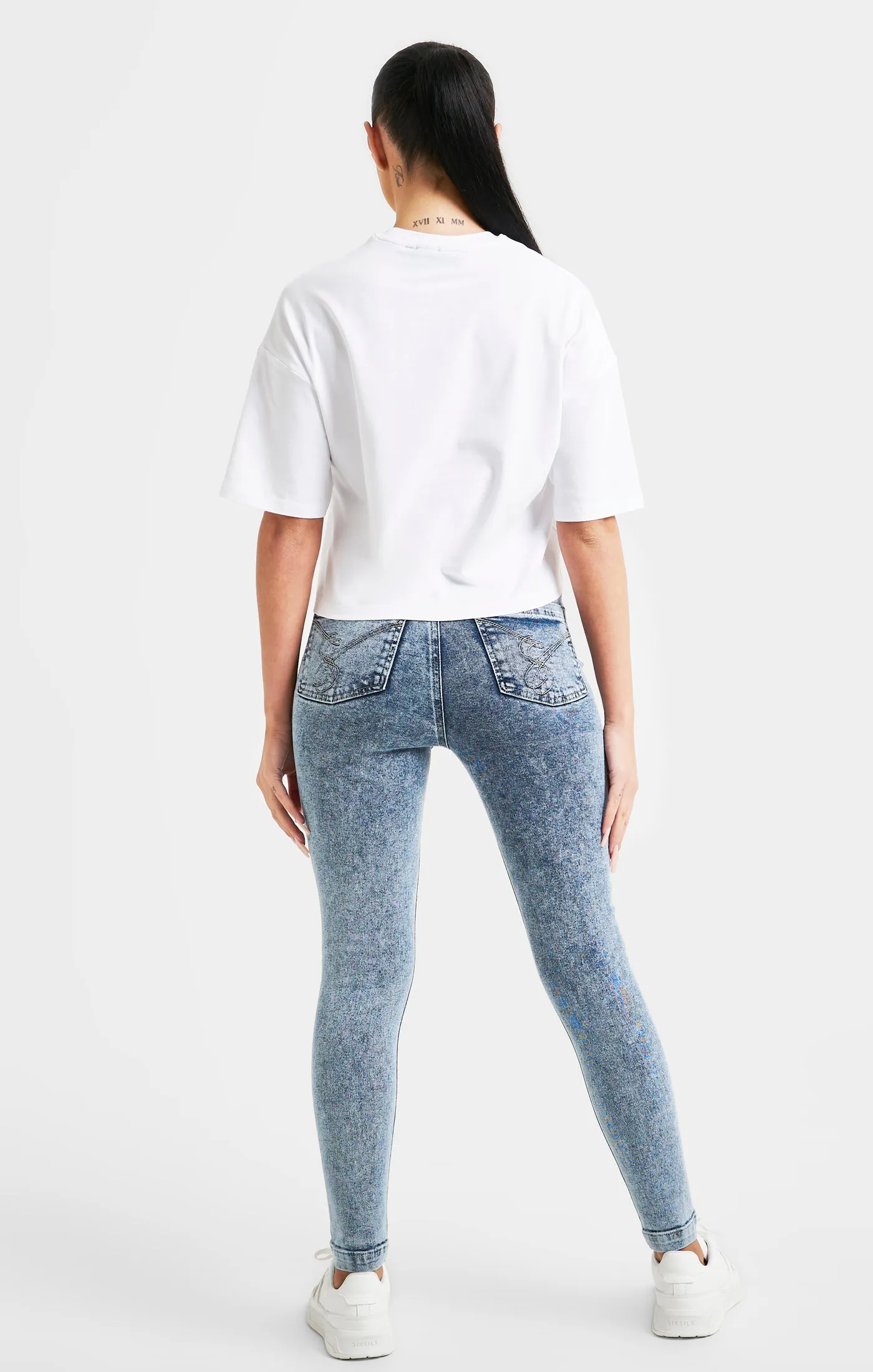 White Signature Crop Tee sold by Siksilk product image thumbnail 5