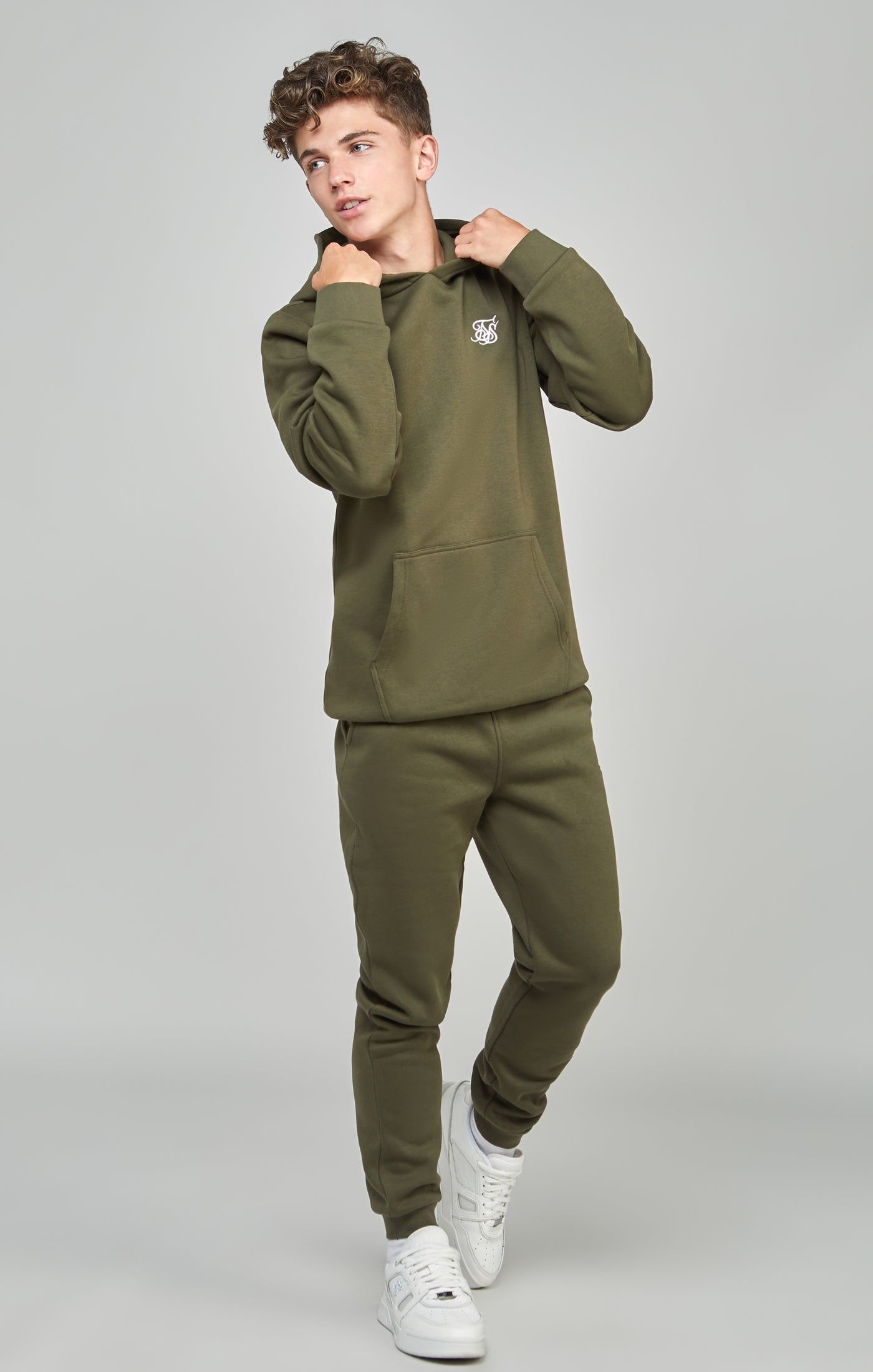 Boys Khaki Essentials Hoodie sold by Siksilk product image thumbnail 4