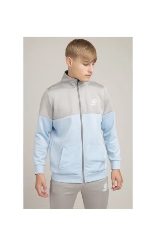 Boys Illusive Grey Cut And Sew Zip Thru Funnel Neck sold by Siksilk