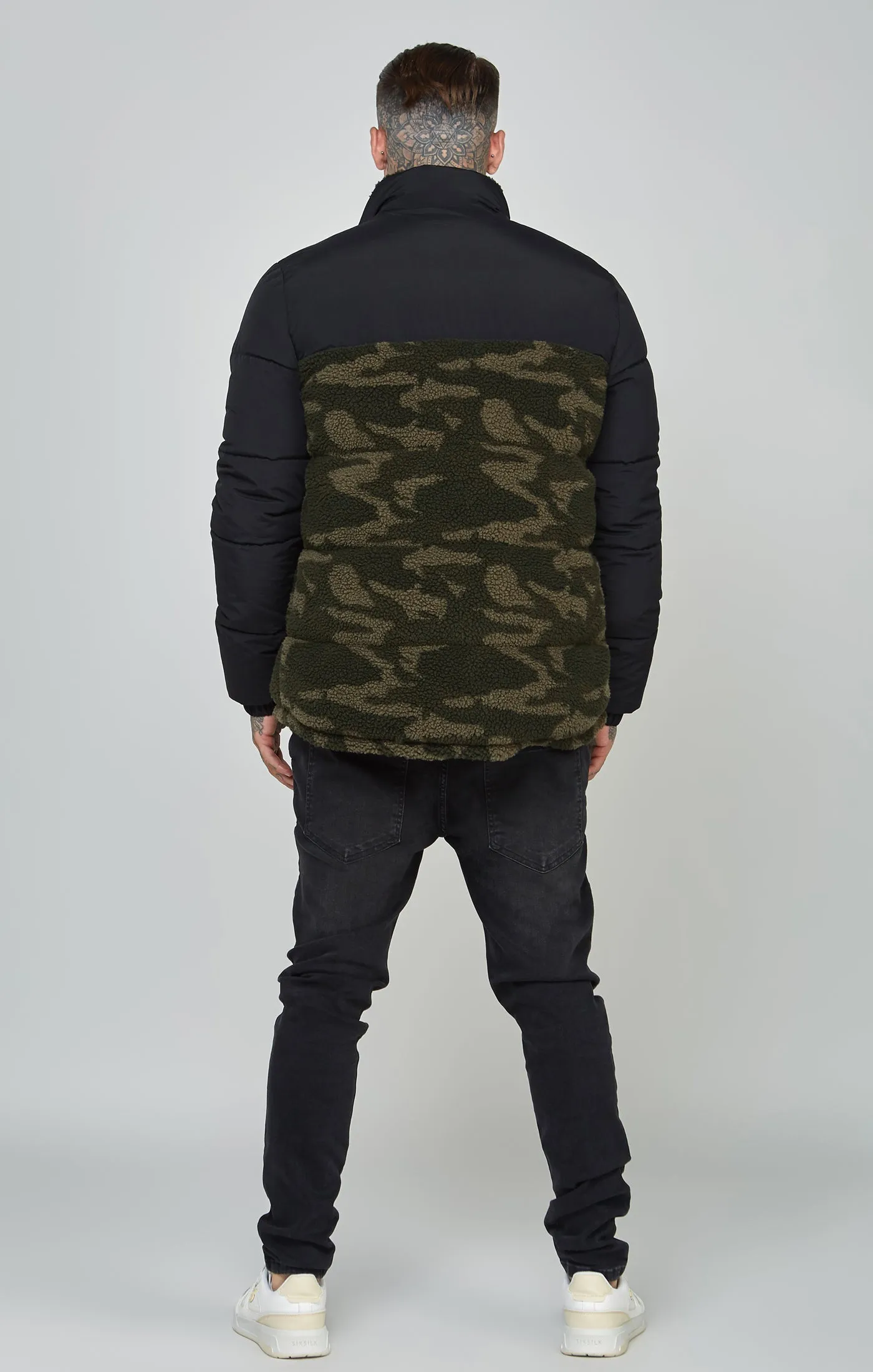 Black Sherpa Bubble Jacket sold by Siksilk product image thumbnail 5