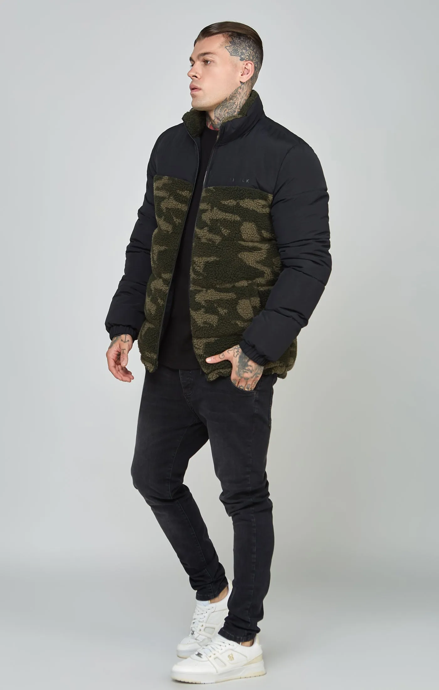Black Sherpa Bubble Jacket sold by Siksilk product image thumbnail 2