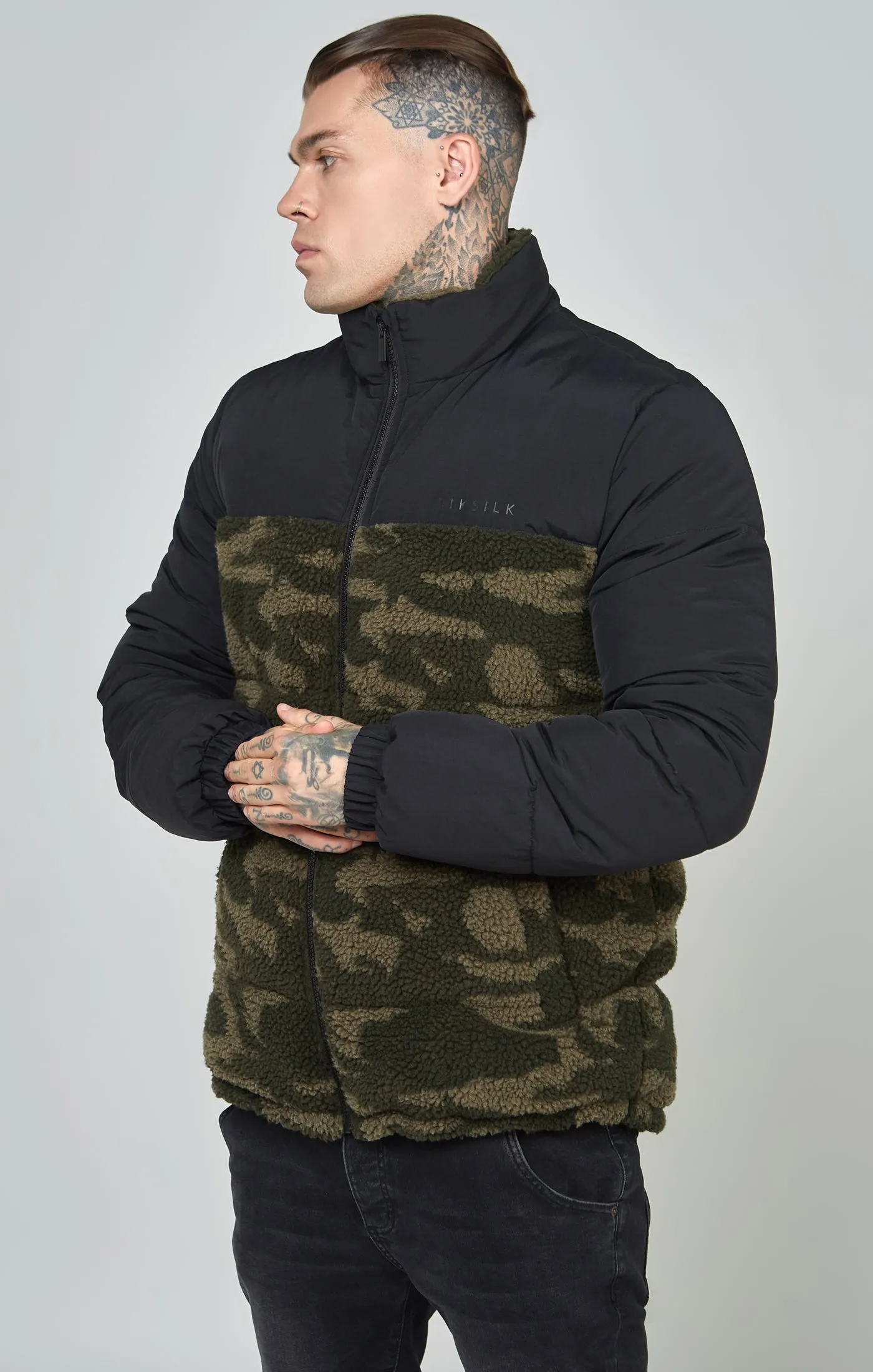 Black Sherpa Bubble Jacket sold by Siksilk product image thumbnail 3