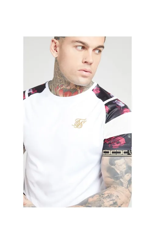 SikSilk S/S Raglan Sprint Tape Tee - White & Oil Paint sold by Siksilk