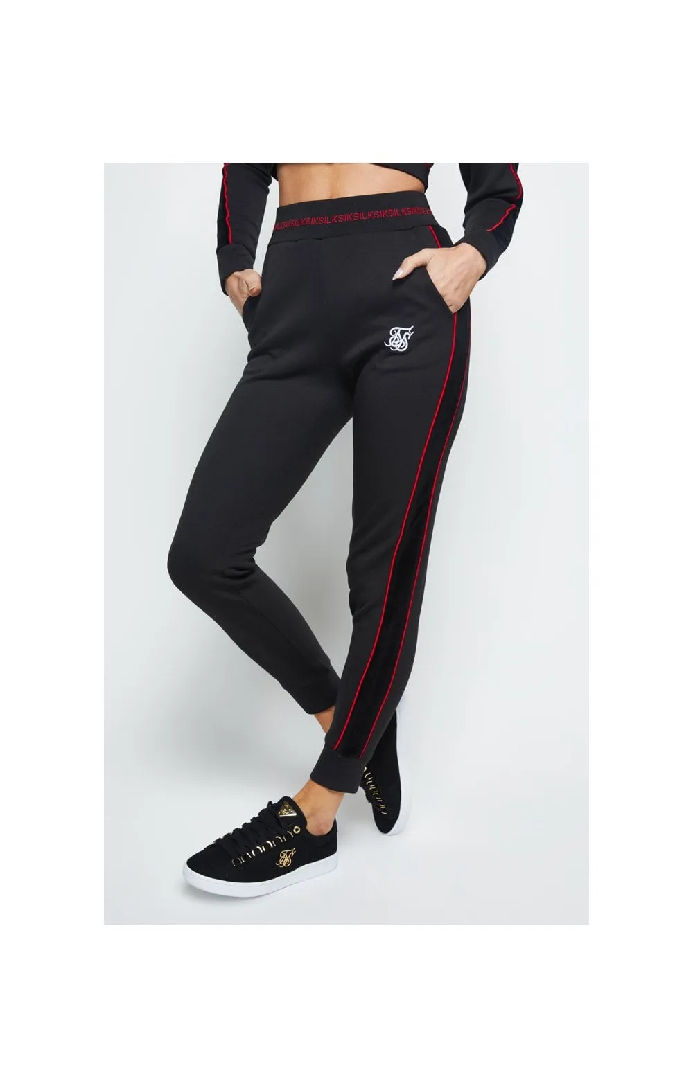 SikSilk Imperial Track Pants - Black sold by Siksilk