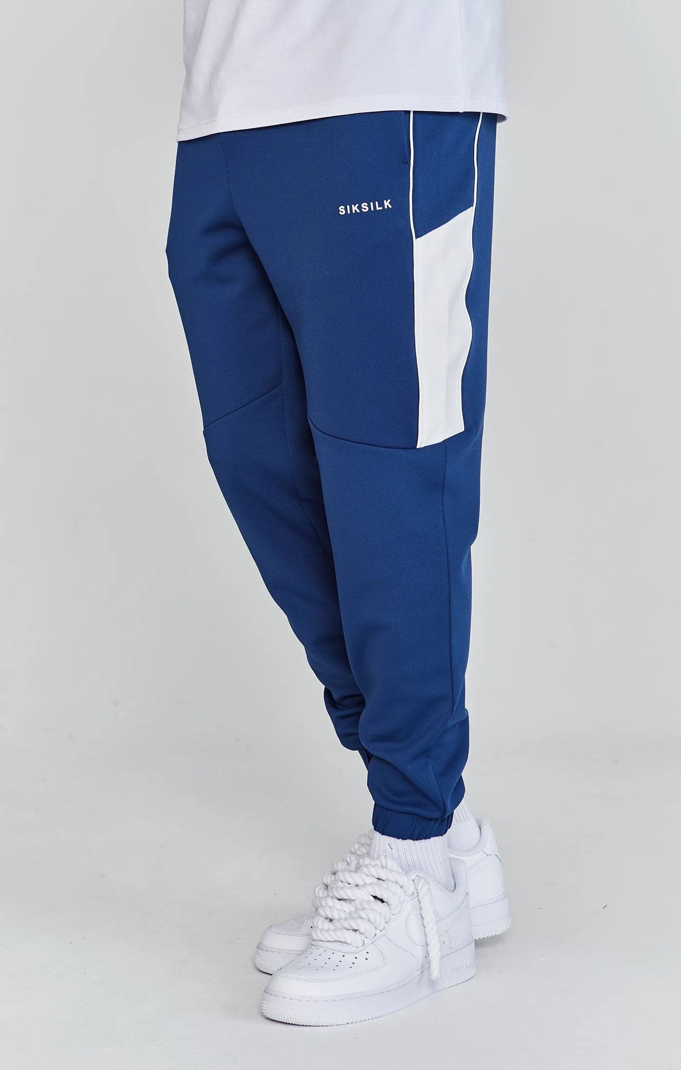 Navy Muscle Fit Joggers sold by Siksilk