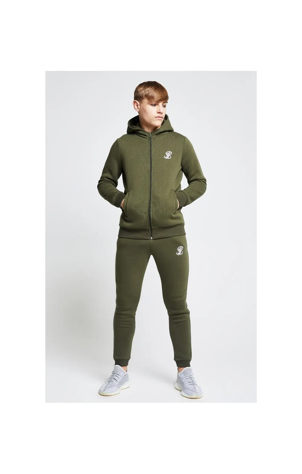 Illusive London Zip Through Hoodie - Khaki sold by Siksilk product image thumbnail 3