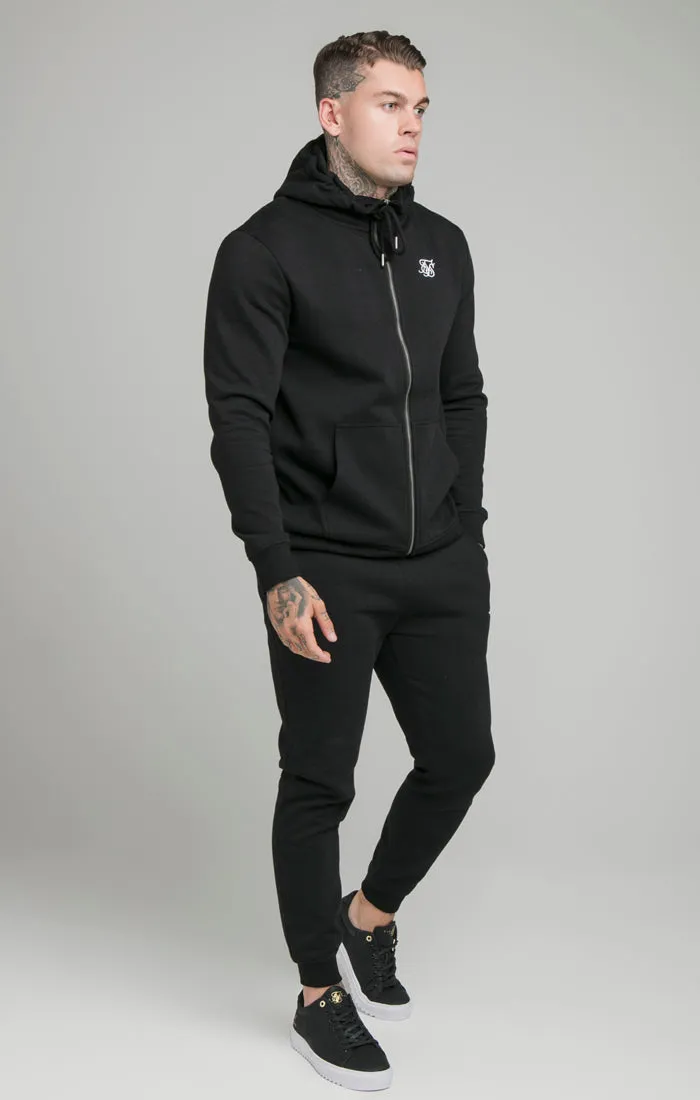 Black Essential Zip Through Funnel Neck Hoodie sold by Siksilk product image thumbnail 4
