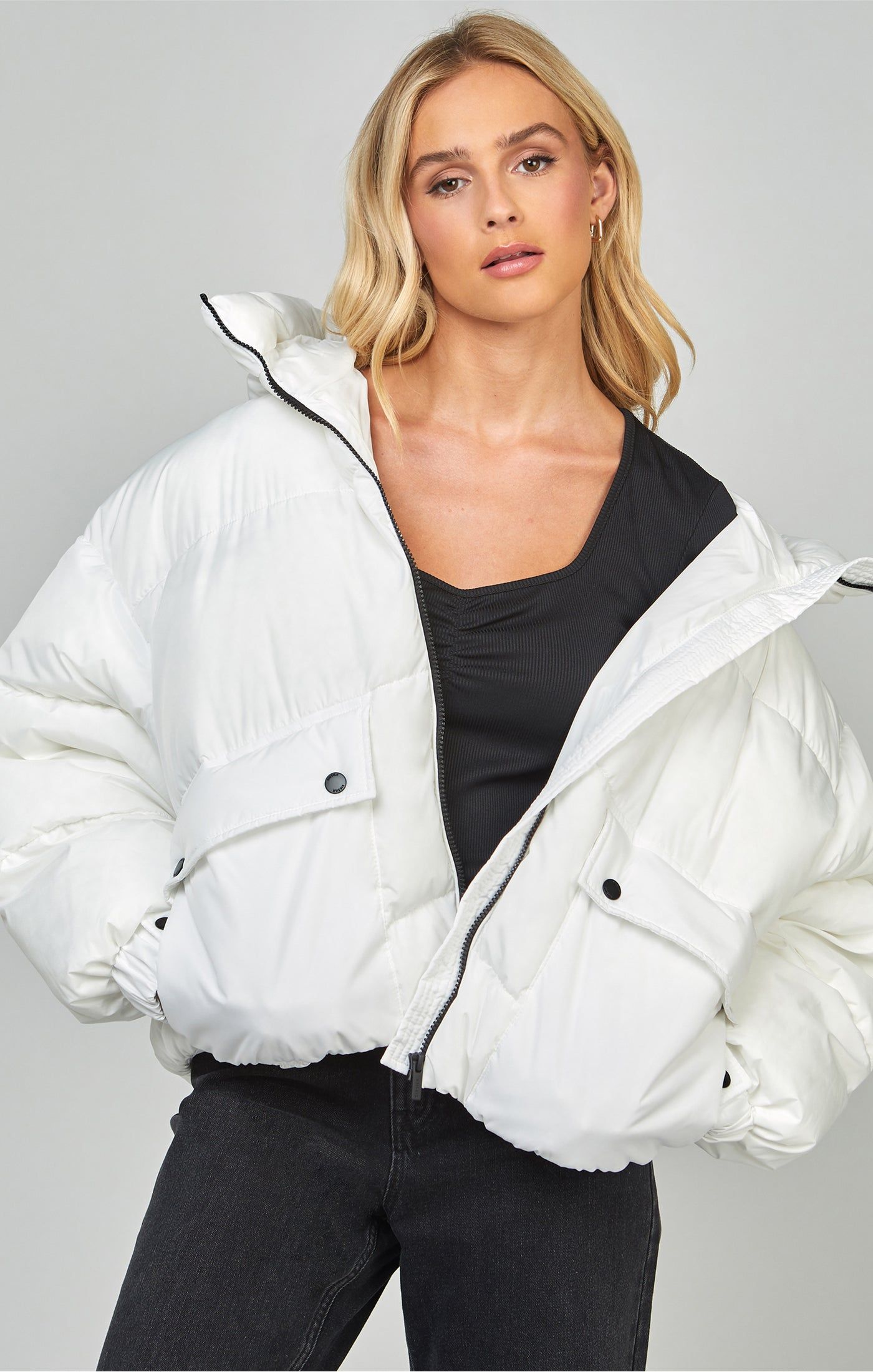 White Oversized Padded Coat sold by Siksilk product image thumbnail 7