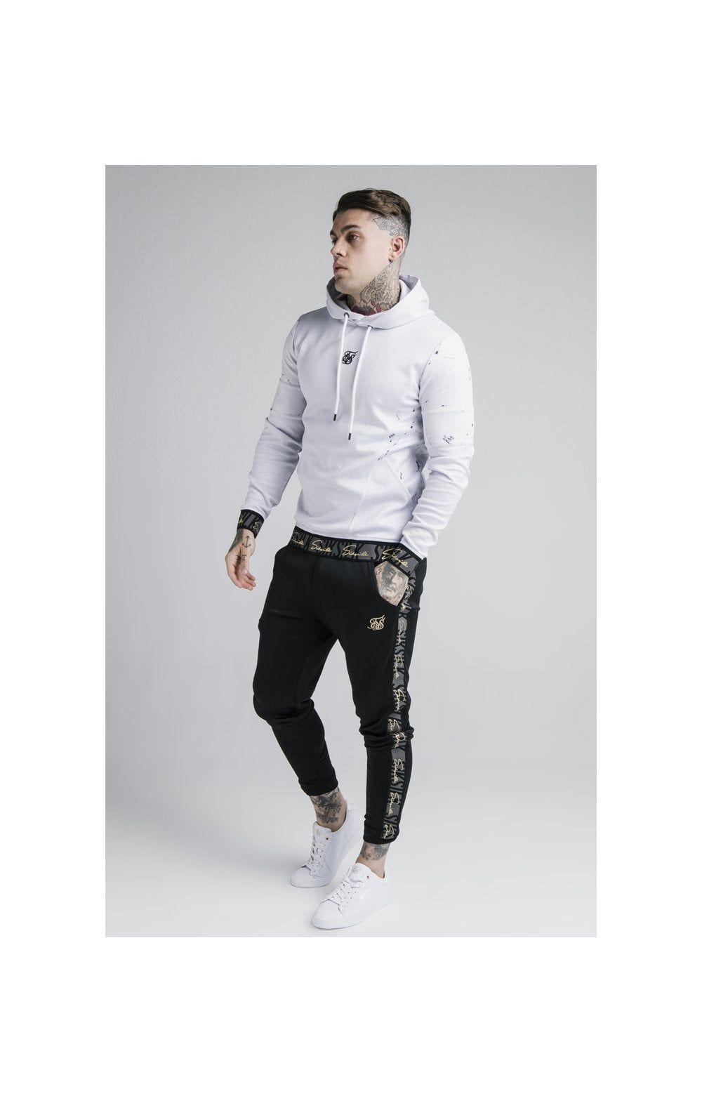 SikSilk Luxe Overhead Hoodie - Grey & White sold by Siksilk product image thumbnail 6