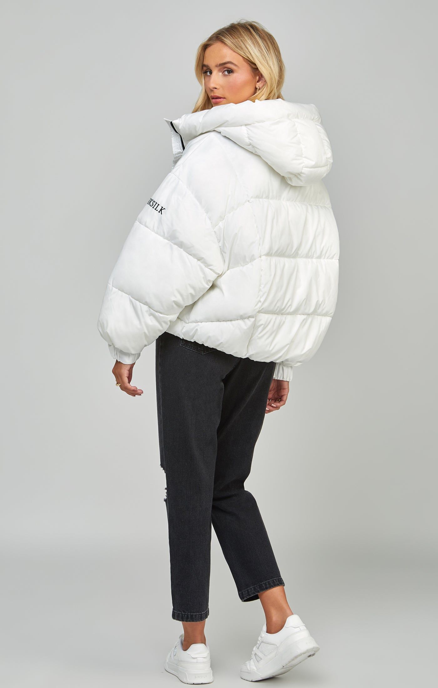White Oversized Padded Coat sold by Siksilk product image thumbnail 5