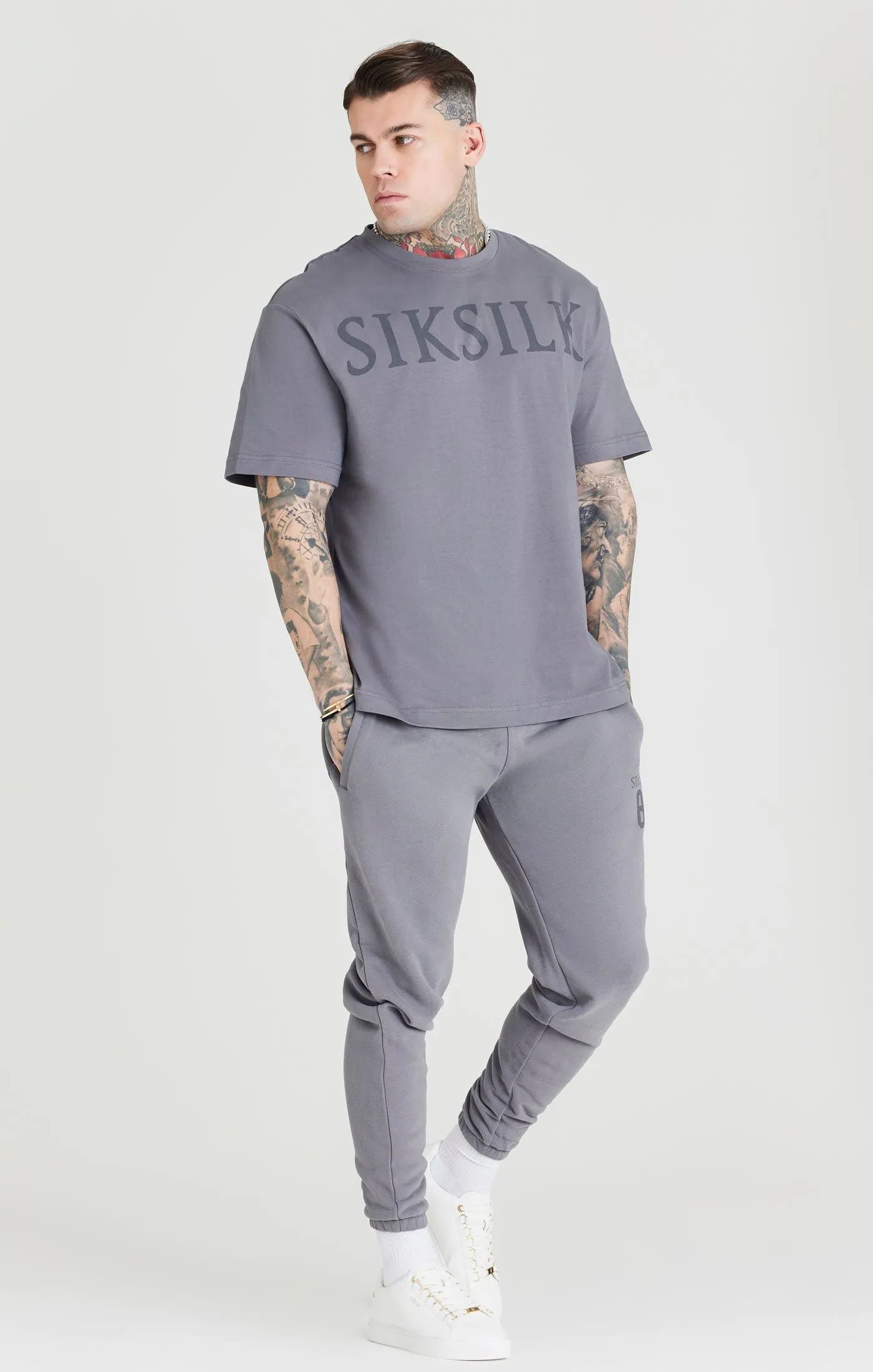 Grey Logo Oversized T-Shirt sold by Siksilk product image thumbnail 3