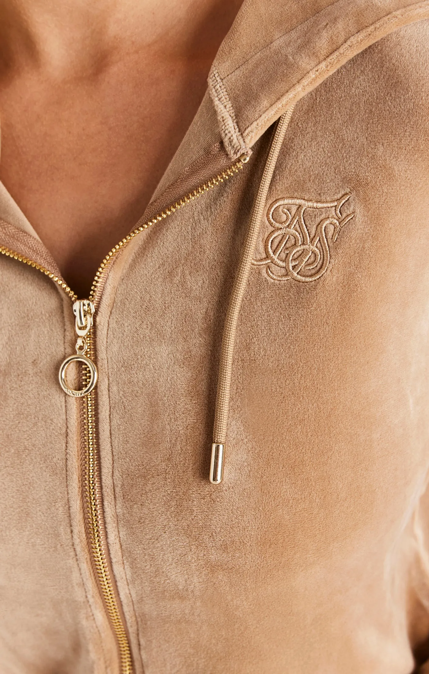 Gold Velour Zip Thru Jacket sold by Siksilk product image thumbnail 3