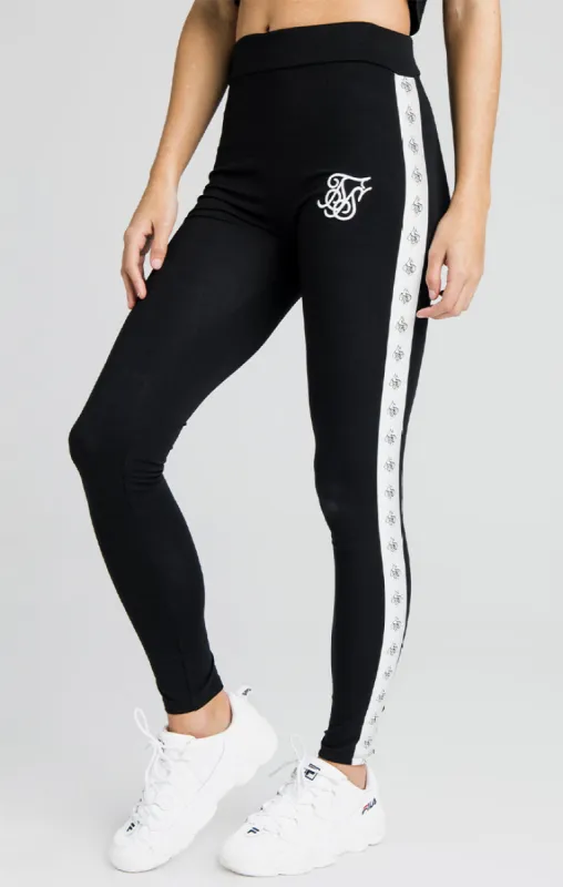 SikSilk Taped High Waist Leggings - Black sold by Siksilk