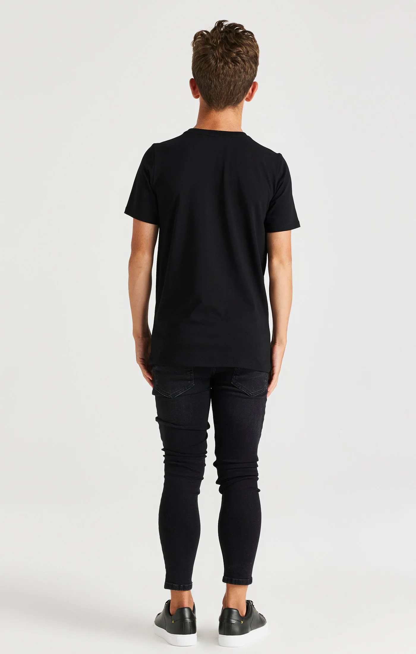 Boys Black Branded T-Shirt sold by Siksilk product image thumbnail 5