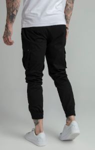 Black Cuffed Cargo Pant sold by Siksilk